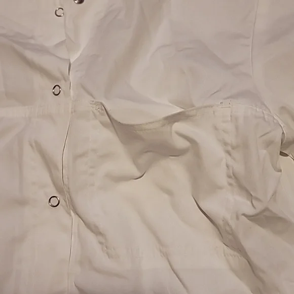 WonderWink White Snap-Front Scrub Top NWT - Picture 5 of 6